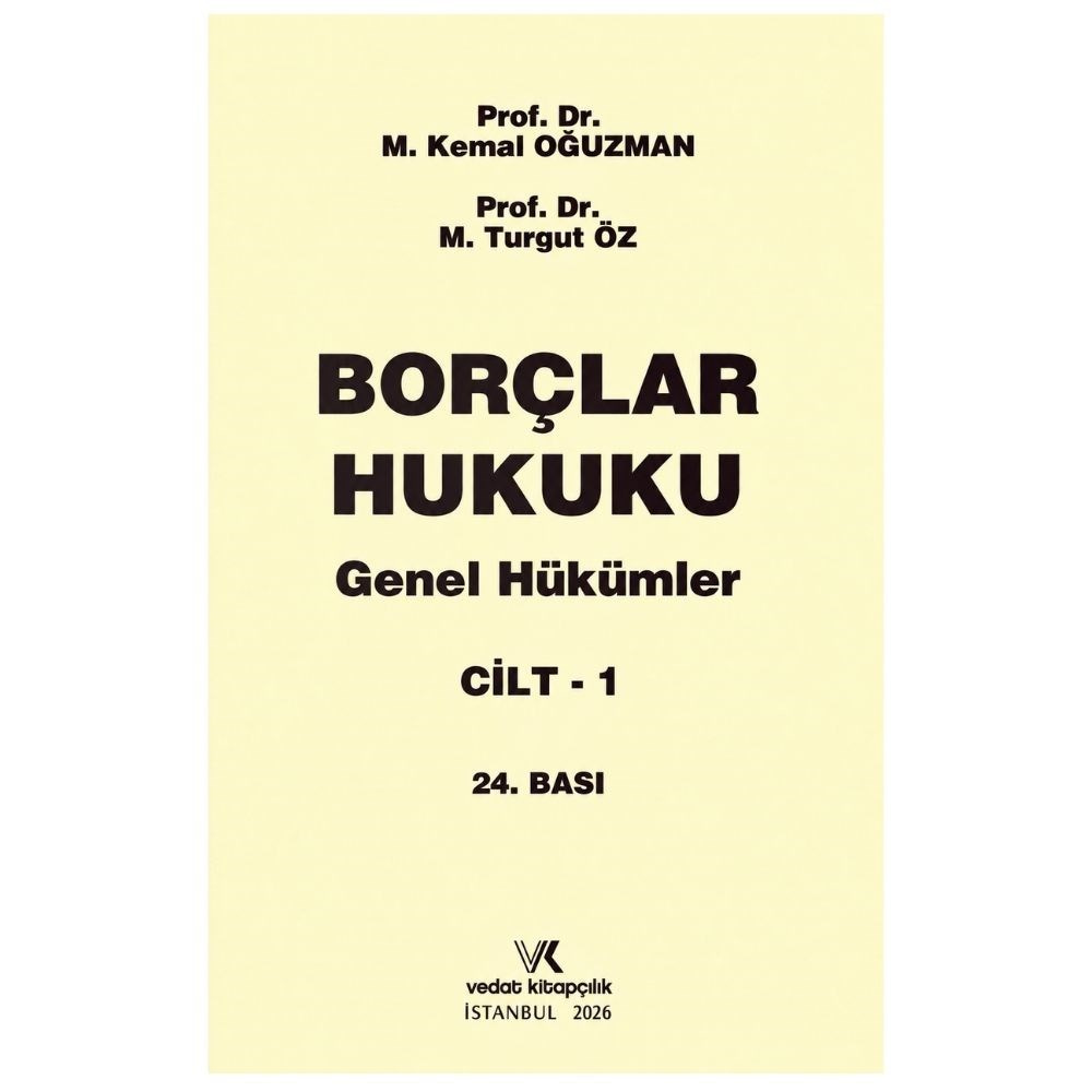 Borçlar Hukuku Genel Hükümler Cilt - 1  kitap kapağı