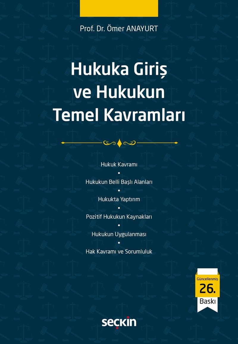 Hukuka Giriş ve Hukukun Temel Kavramları  kitap kapağı