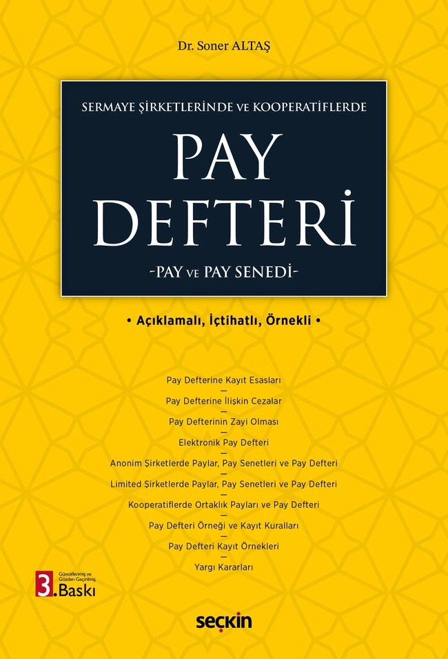 PAY DEFTERİ - PAY VE PAY SENEDİ