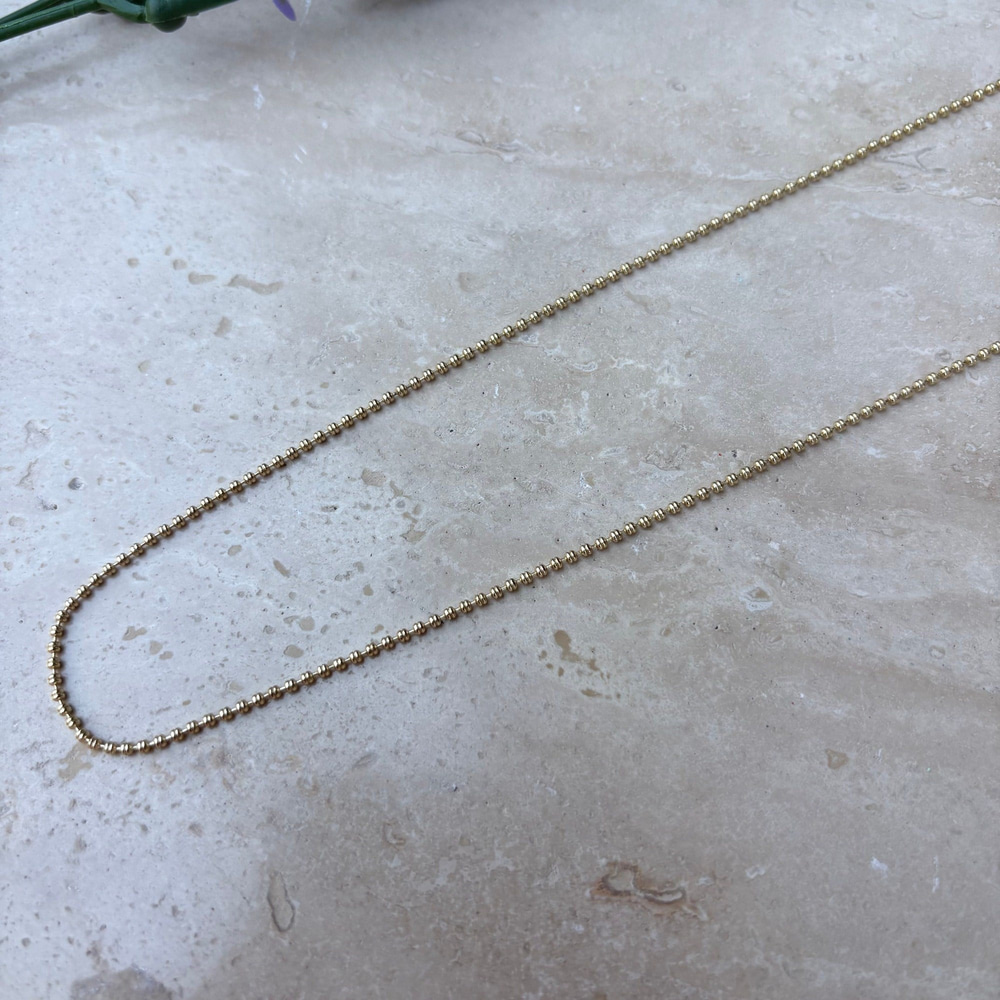 14K Özel Seri Boncuk Zincirli Kolye (45 cm)