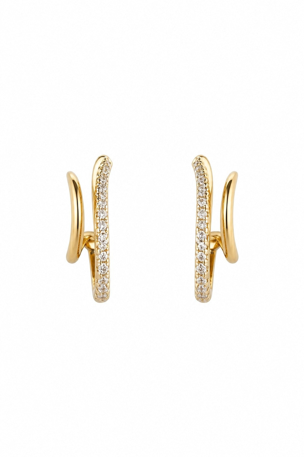 14K Özel Seri Çift Görünümlü Küpe