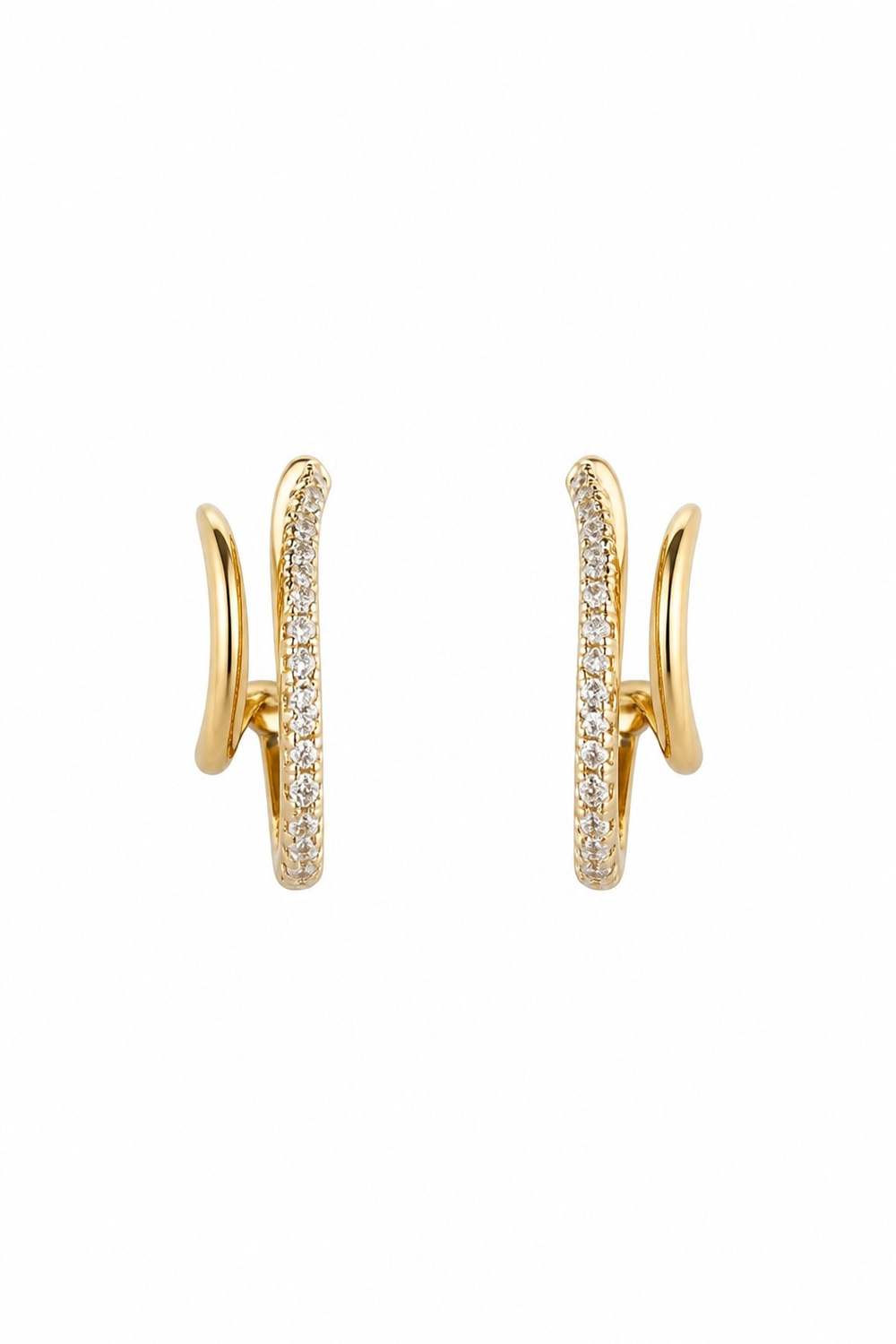 14K Özel Seri Çift Görünümlü Küpe