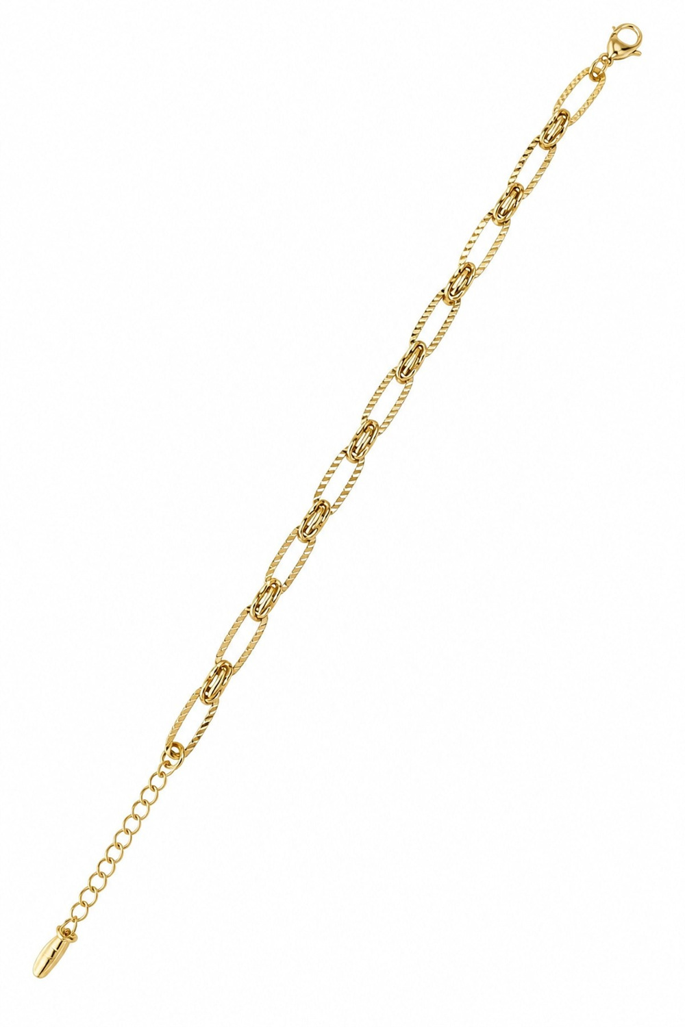 14K Özel Seri Çizgi Desenli Ataç Model Bileklik (18+5 cm)