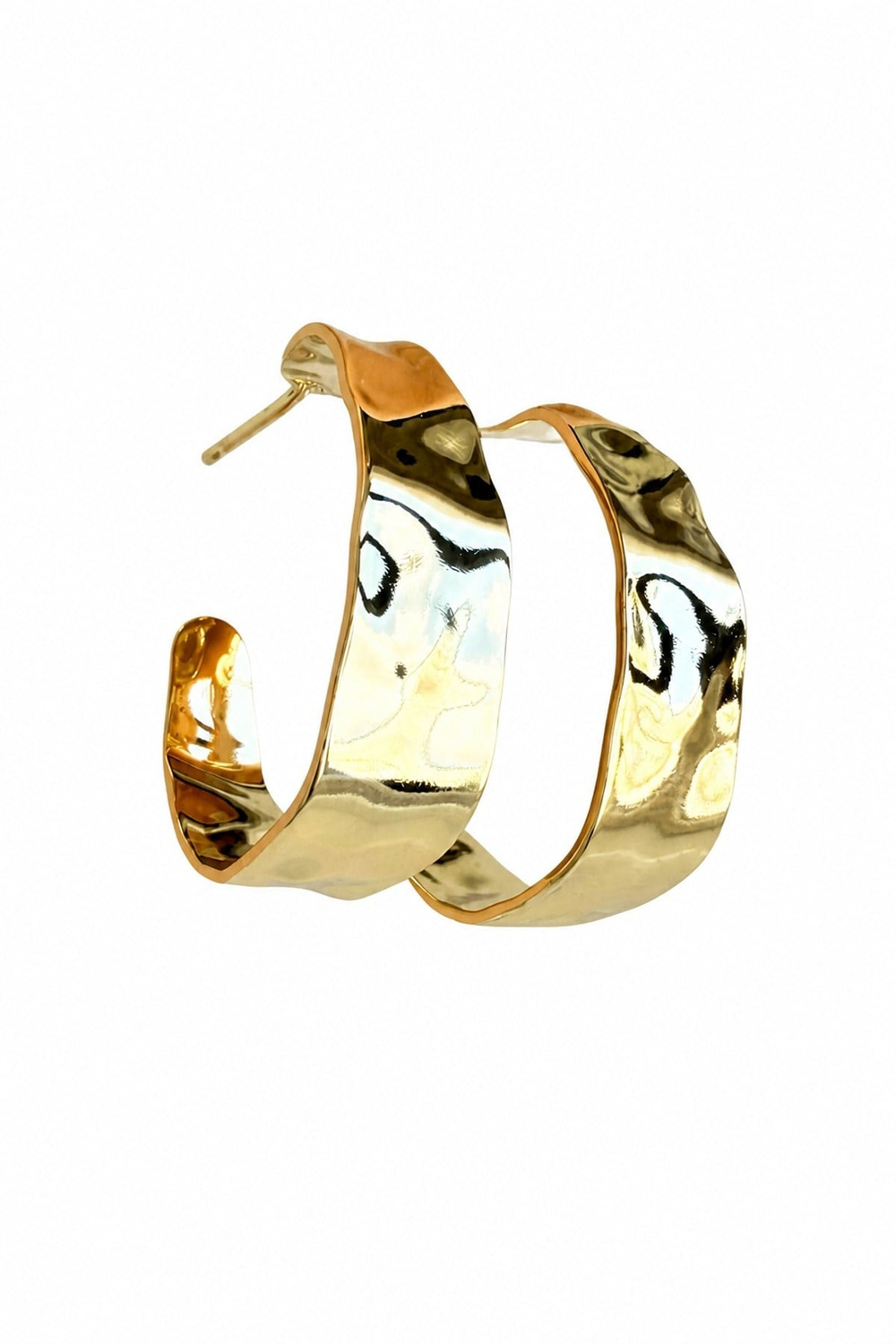 14K Özel Seri Dalgalı C Küpe