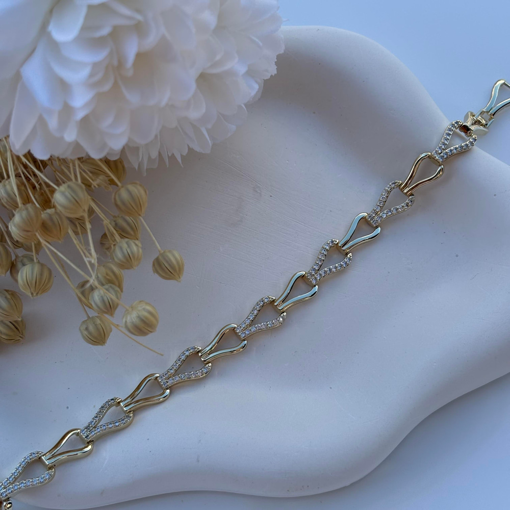 14K Özel Seri Damla Model Zarif Bileklik (17+2 cm)