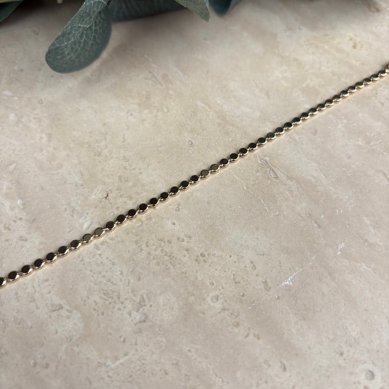14K Özel Seri Ezme Zincir Bileklik (18 cm)