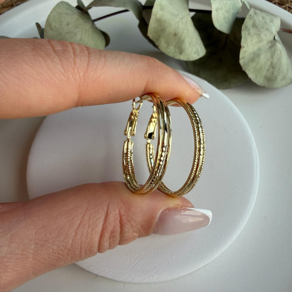 14K Özel Seri İşçilikli Halka Küpe