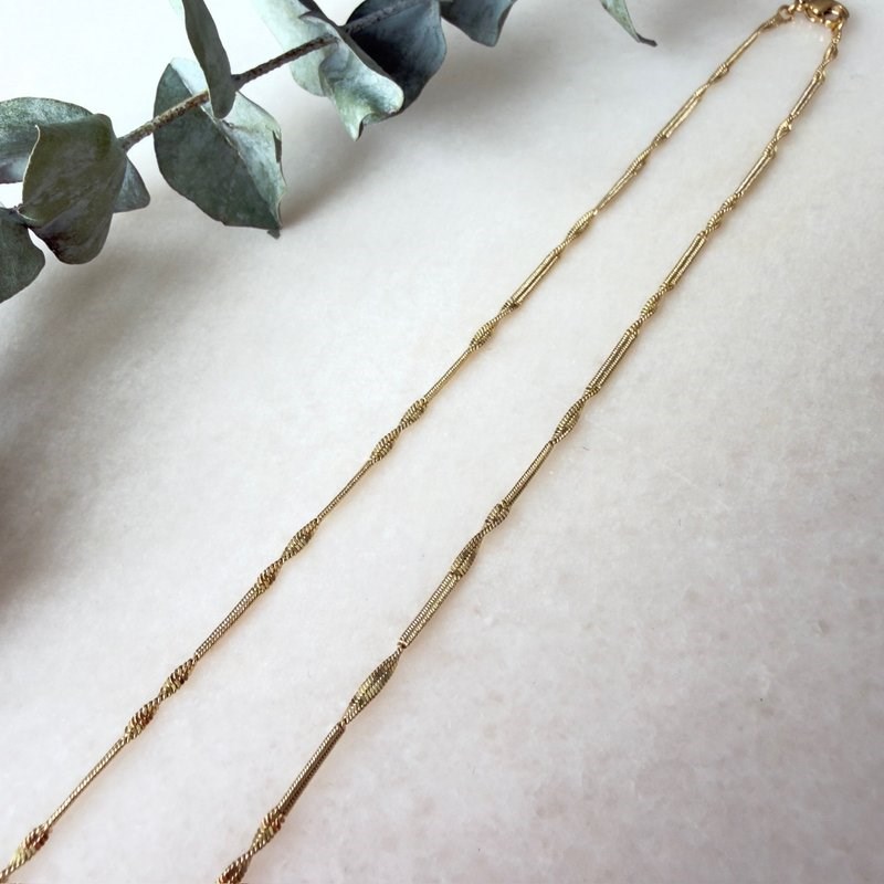 14K Özel Seri İtalyan Zinciri Kıvrım Detaylı Kolye (45 cm)