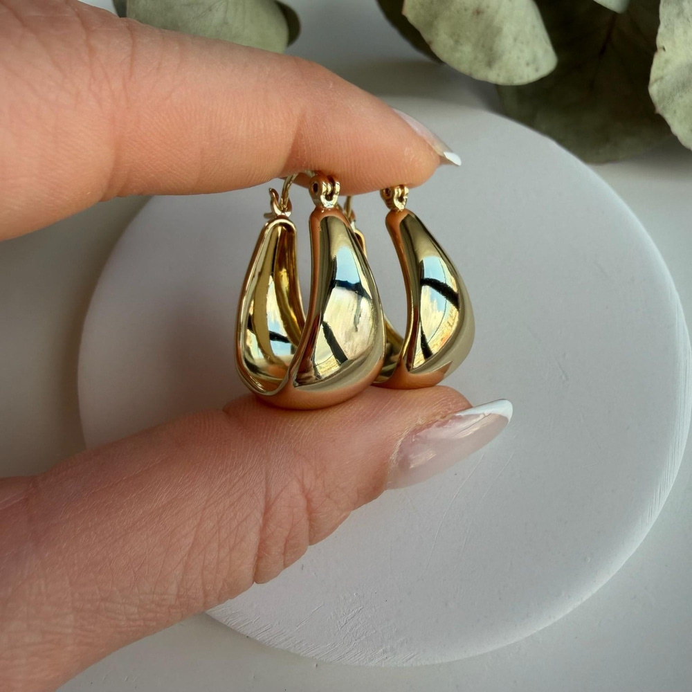 14K Özel Seri Kalın Sallantılı Küpe