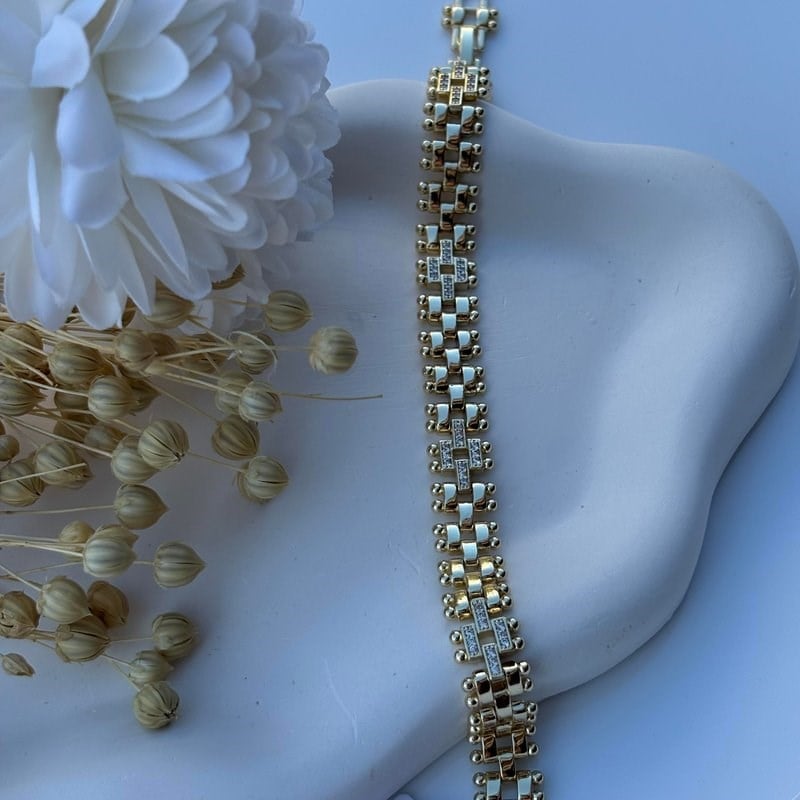 14K Özel Seri Kalın Zincir Bileklik(17+2 cm)