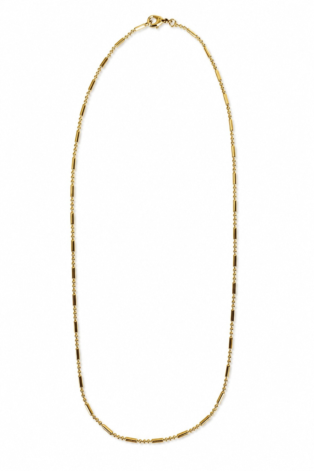 14K Özel Seri Silindir Boncuk Zincir Gold Kolye