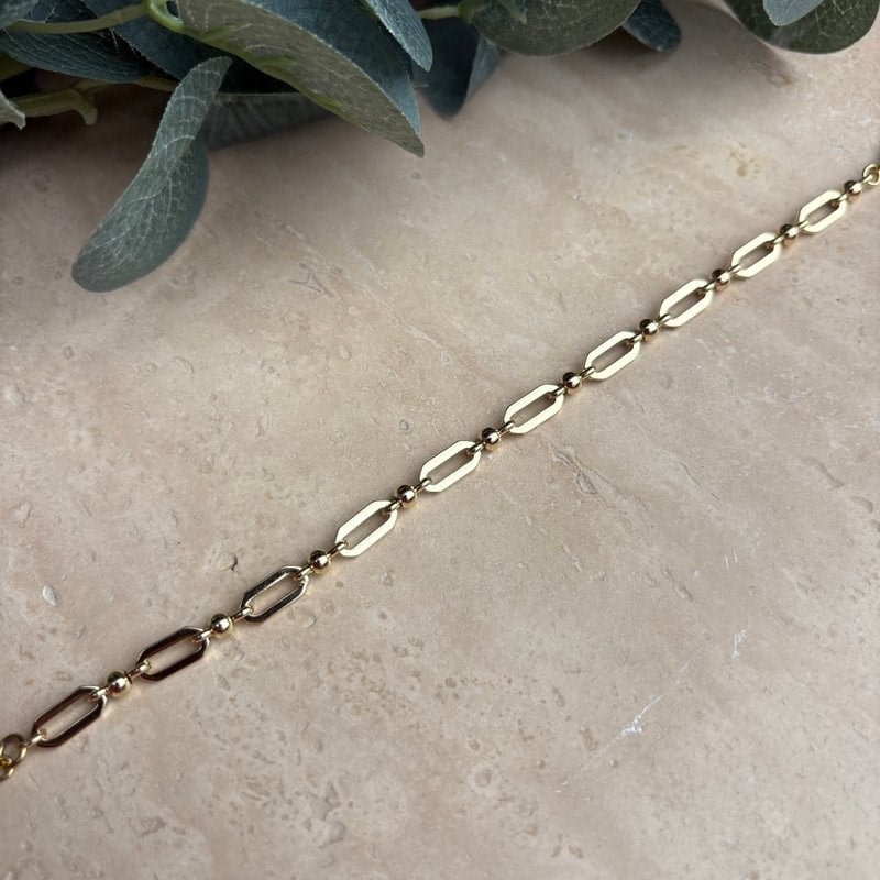 14K Özel Seri Top Detaylı Zarif Bileklik (18+3 cm)