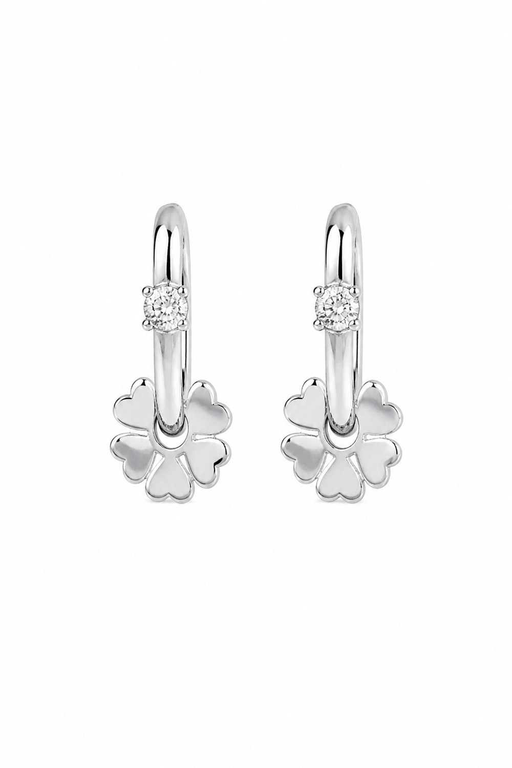 14K Özel Seri Yonca Charm’lı Halka Küpe