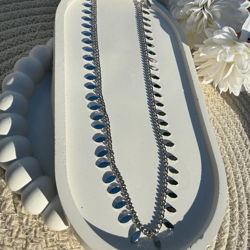 Altın Kaplama Pullu Zinciz Kolye (50 cm)