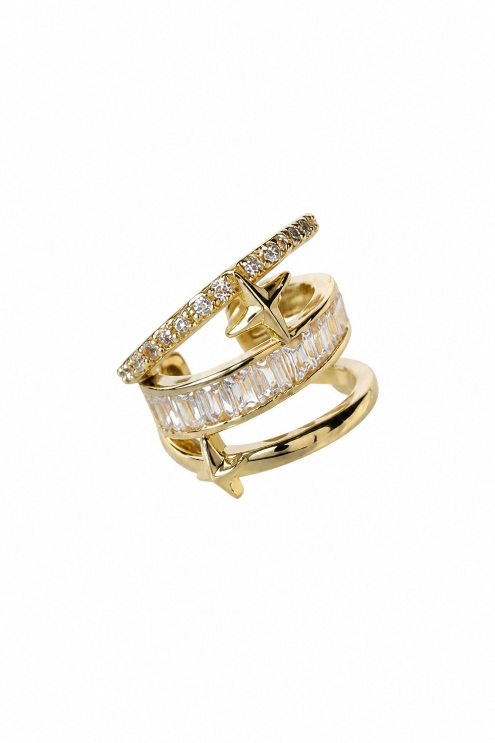 Baget Taş Kuzey Yıldızı Gold Earcuff