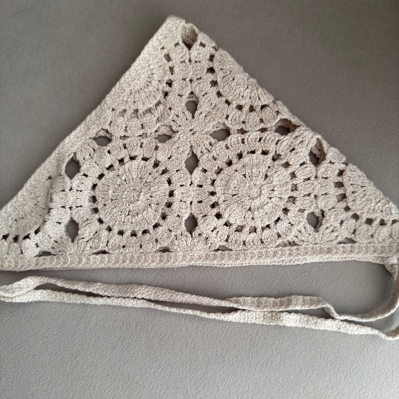 Bej Örgü Bandana