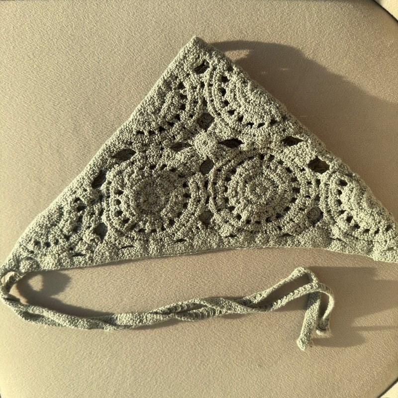 Çağla Yeşili Örgü Bandana