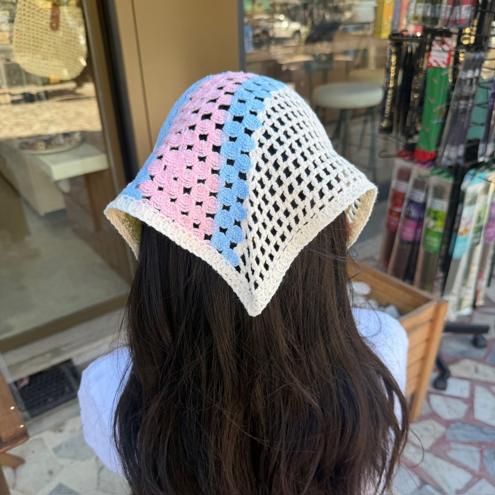 Deniz Yıldızı Desenli Örgü Bandana 