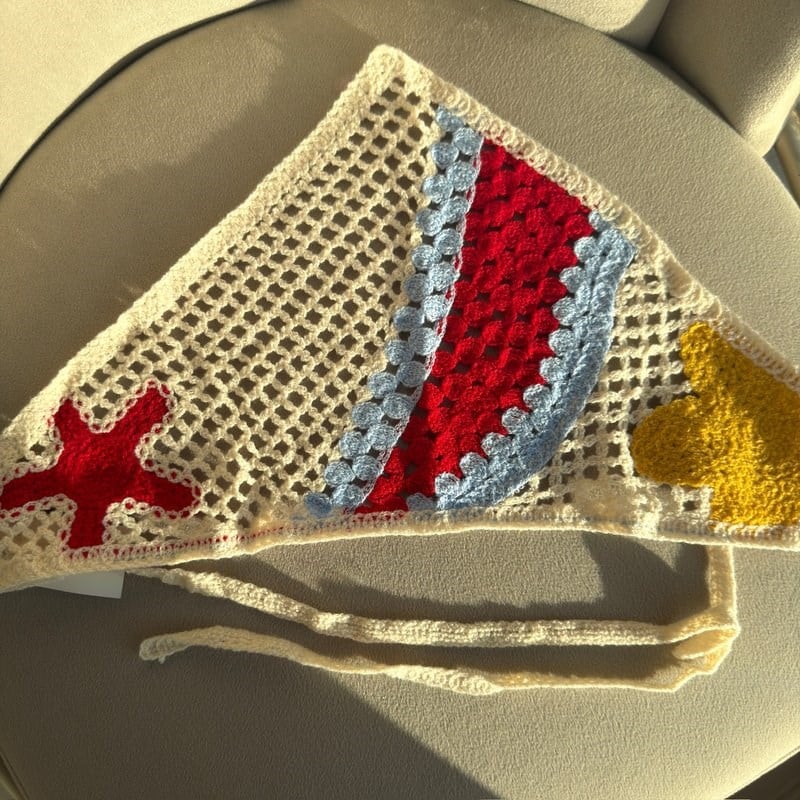 Deniz Yıldızı Desenli Örgü Bandana