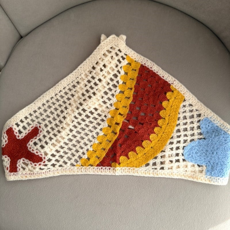 Deniz Yıldızı Desenli Örgü Bandana