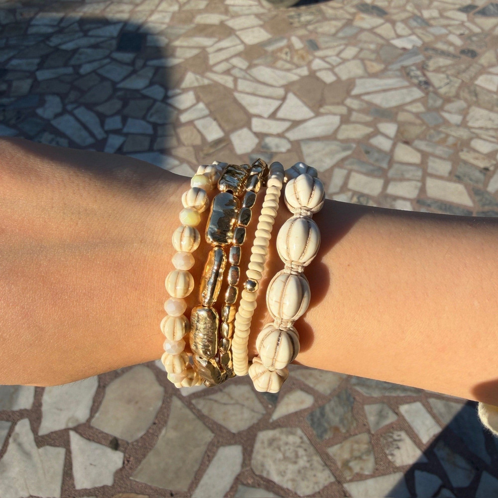 Gold-Krem Bilezik Seti