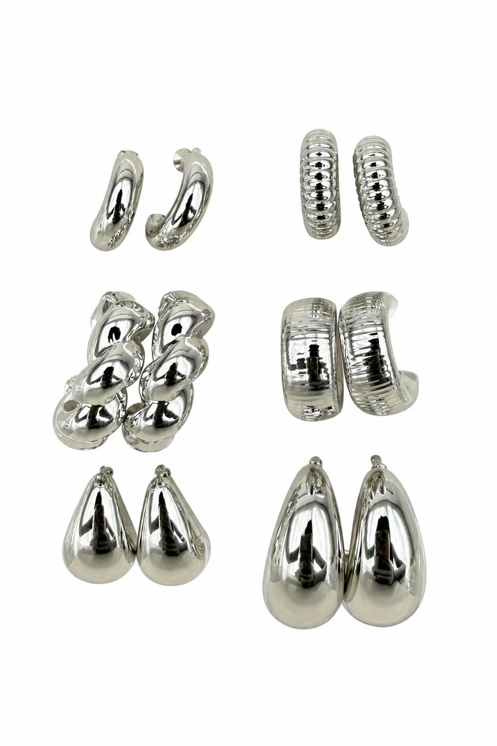 Halka Küpe Seti Silver