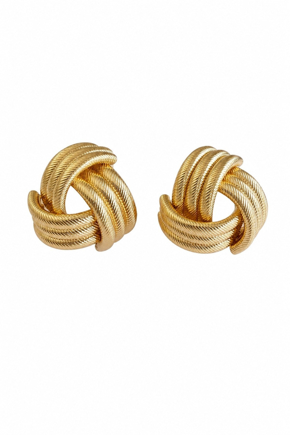 İç İçe Geçmeli Düğüm Küpe (Gold)