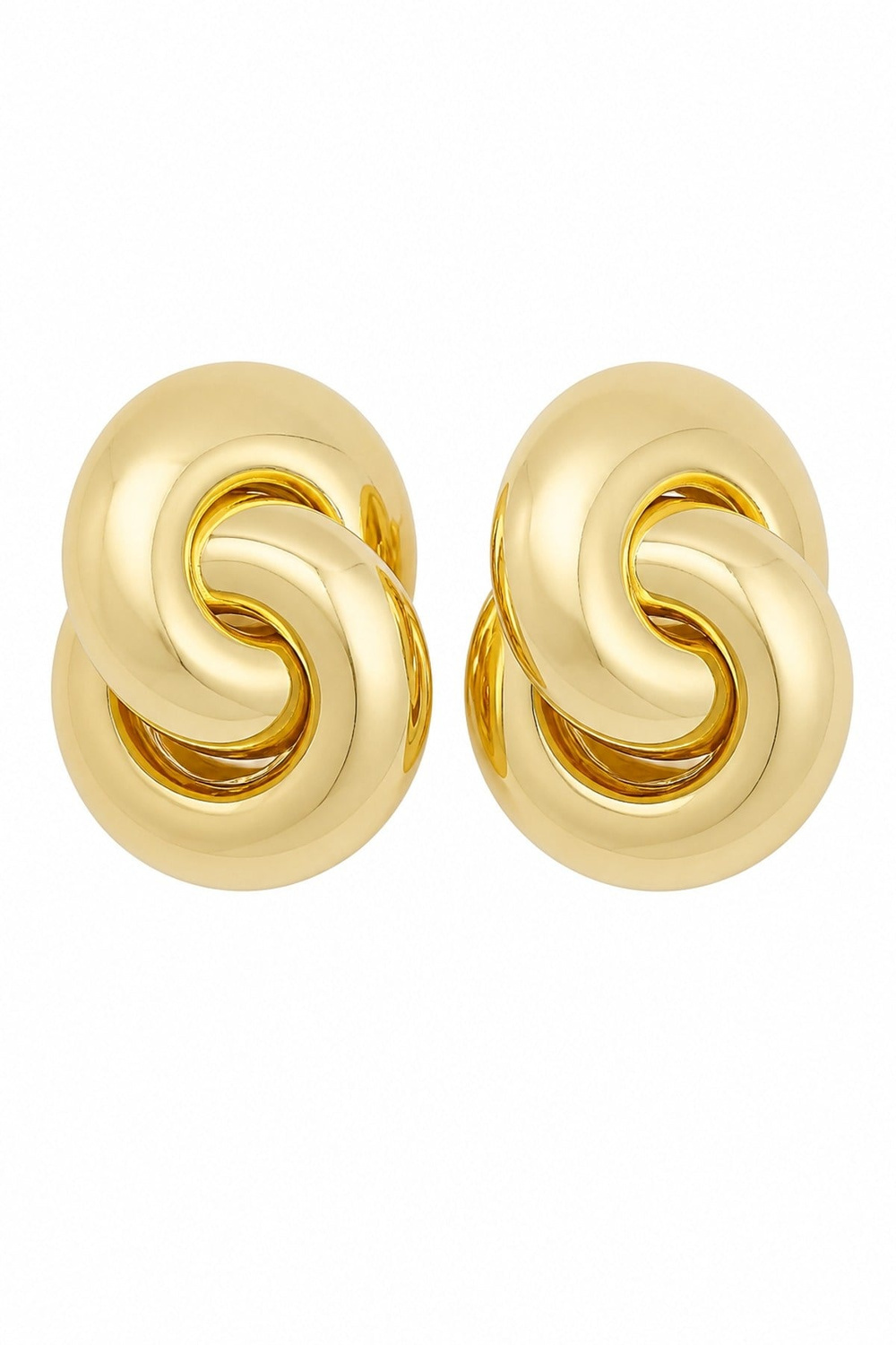 İç İçe Geçmiş Gold Küpe