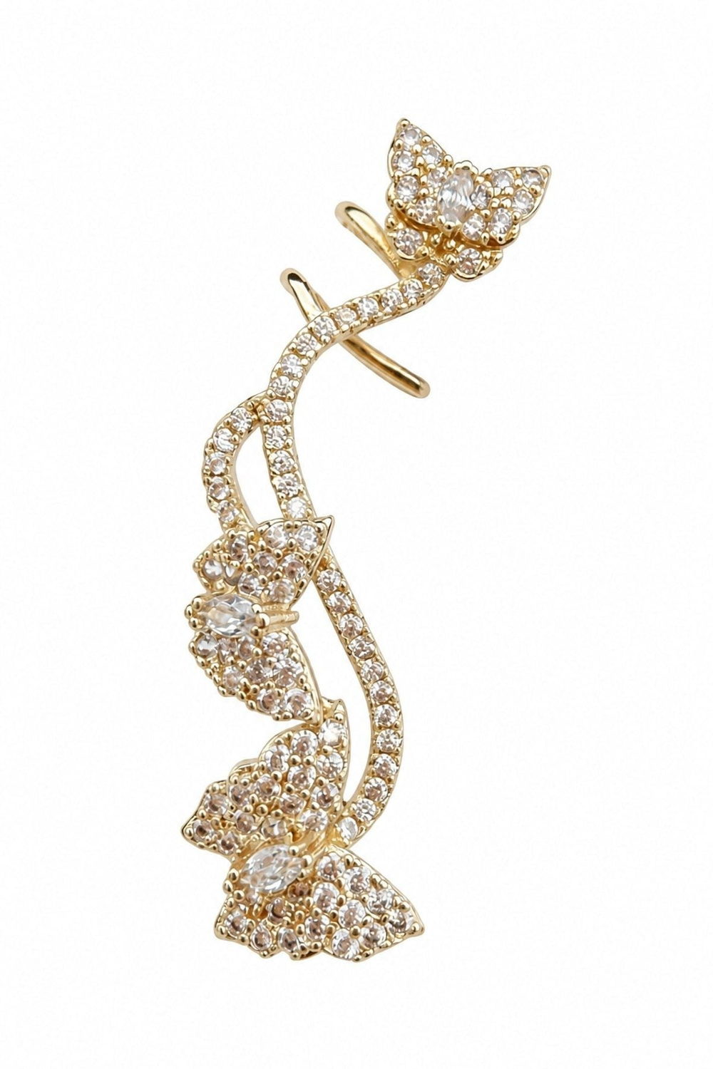 Kelebek Figür Uzun Earcuff