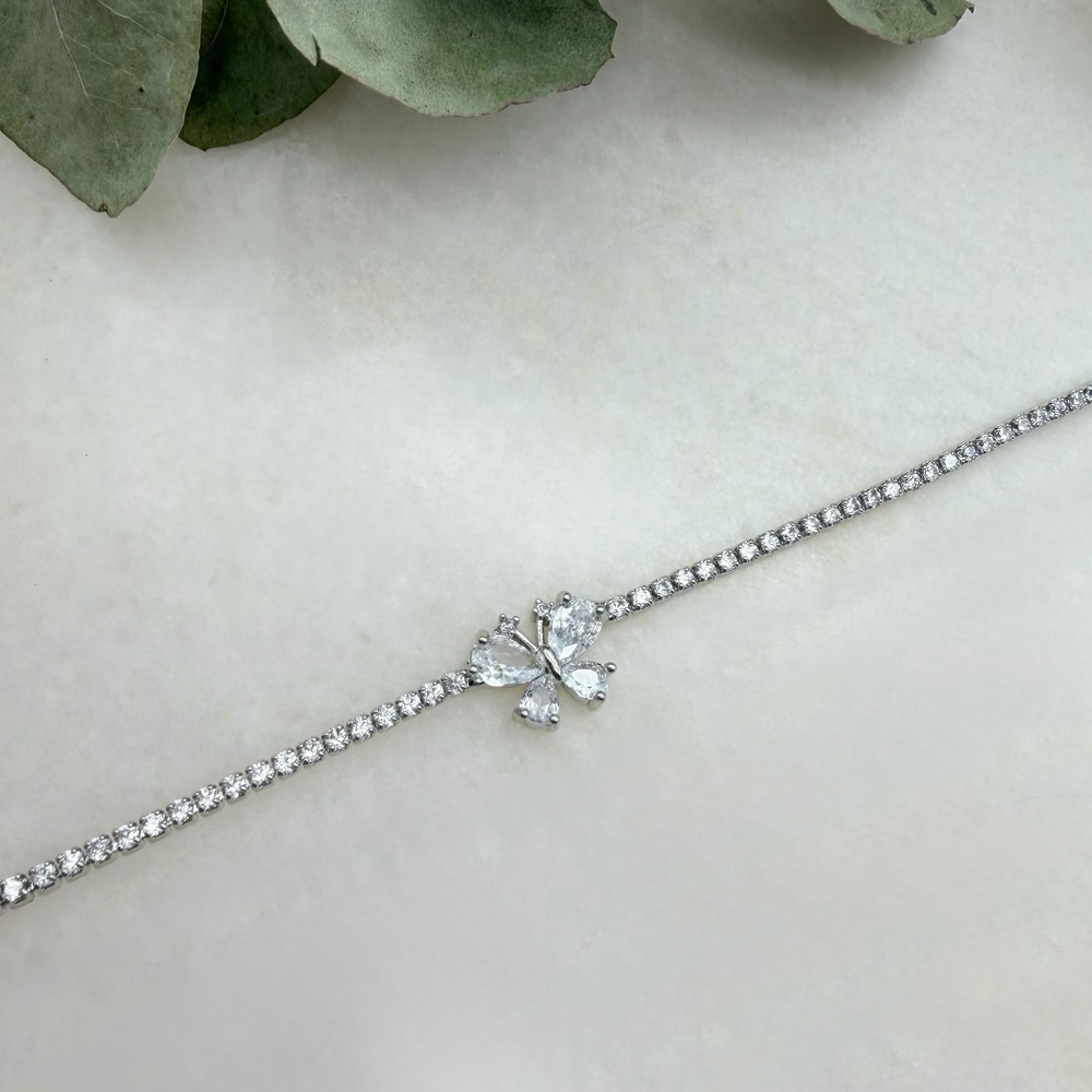 Kelebek Taşlı Tamtur Bileklik (17+2 cm)