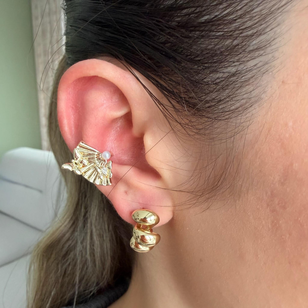 Kelebekli Yelpaze Earcuff
