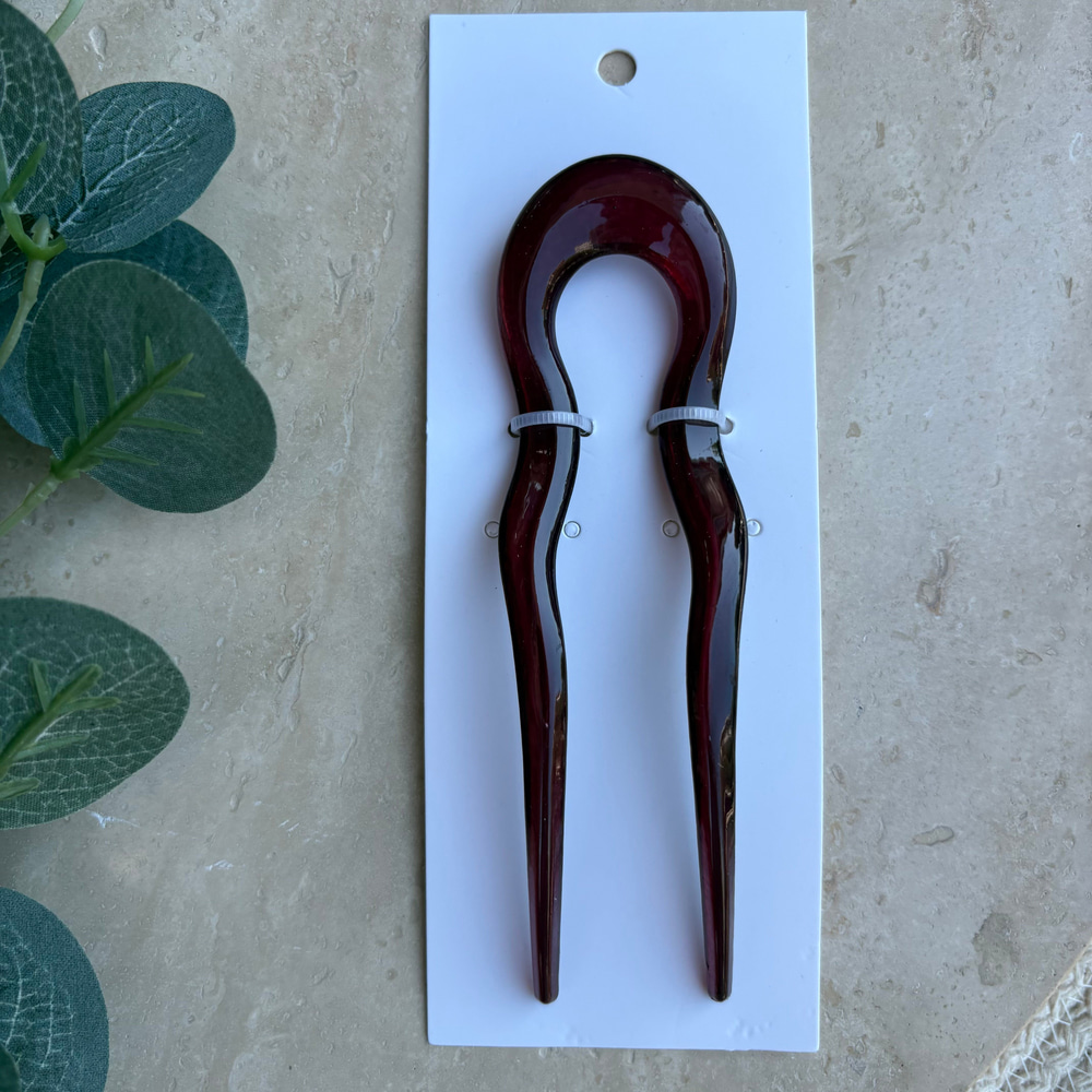 Kıvrımlı Büyük Saç Pini (Mürdüm)