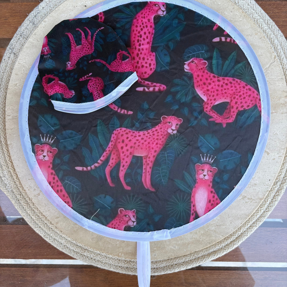 Leopar Desenli Yelpaze