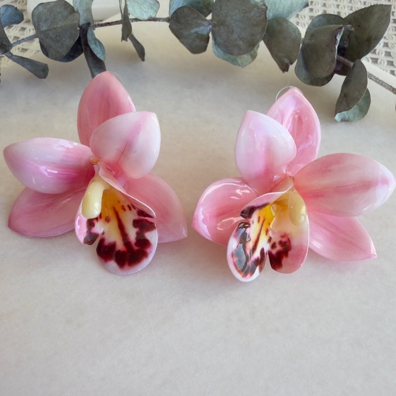 Orkide Küpe (Pembe)