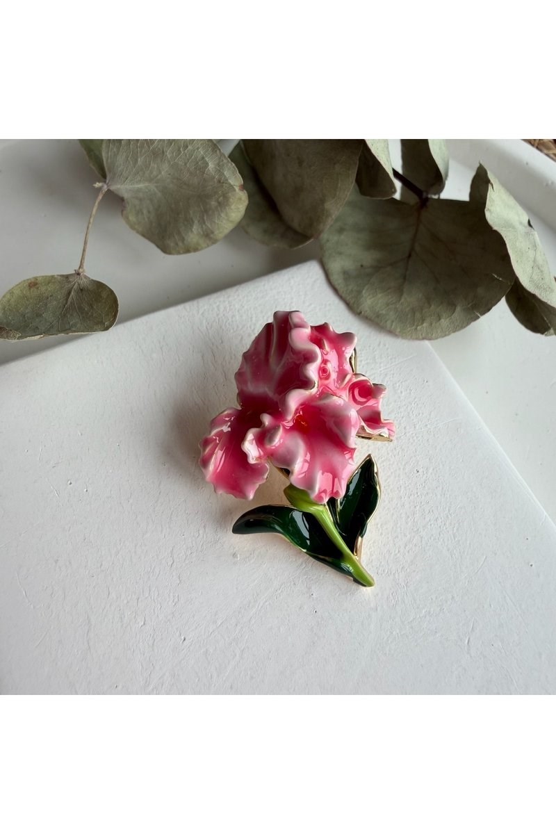 Pembe Orkide Broş
