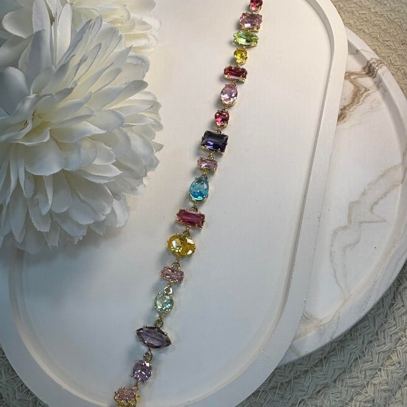Renkli Taşlı Gema Bileklik (18 cm)