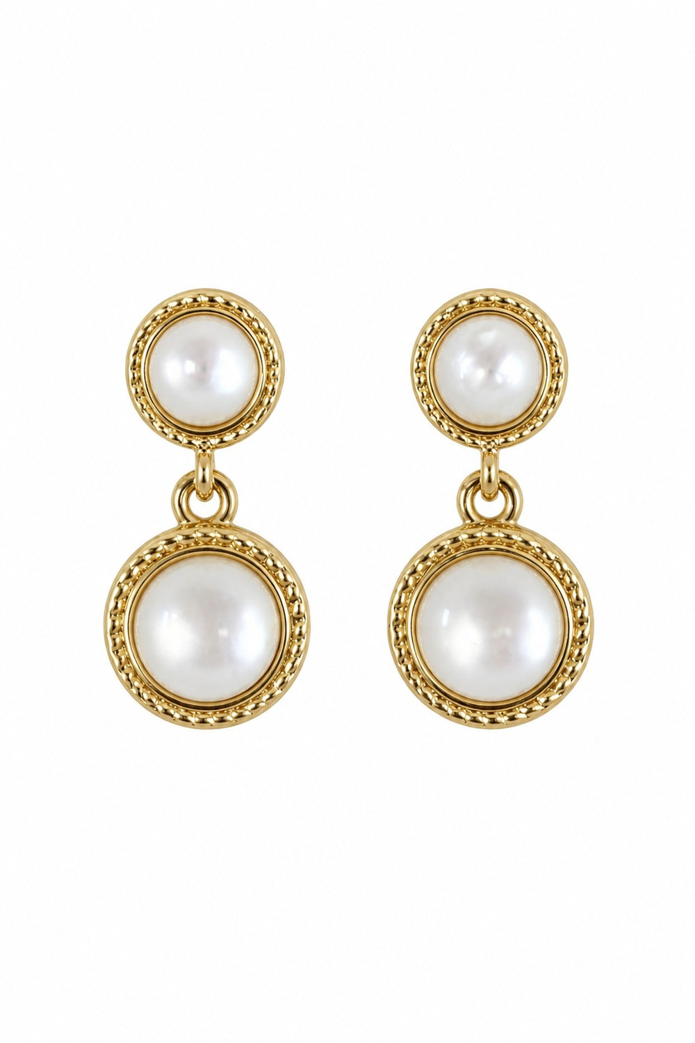 Sedef Sallantılı Gold Küpe
