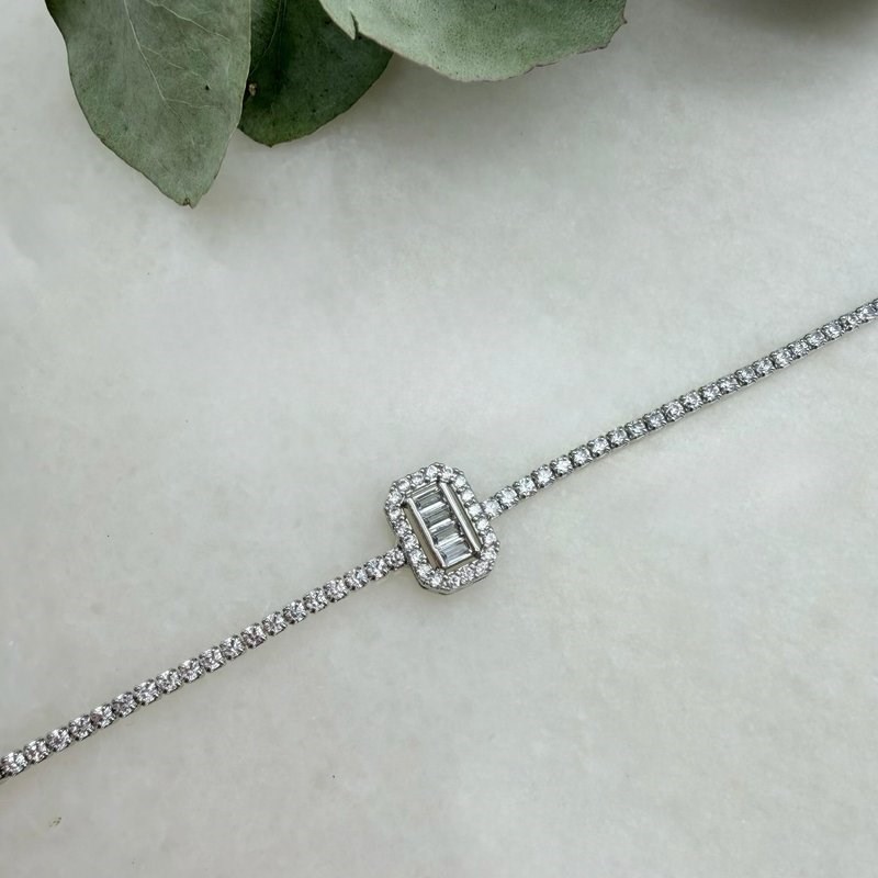 Sekizgen Baget Taşlı Tamtur Bileklik (17+2 cm)