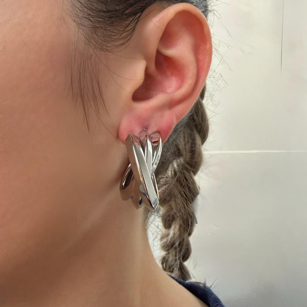 Silver Üç Çapraz Küpe