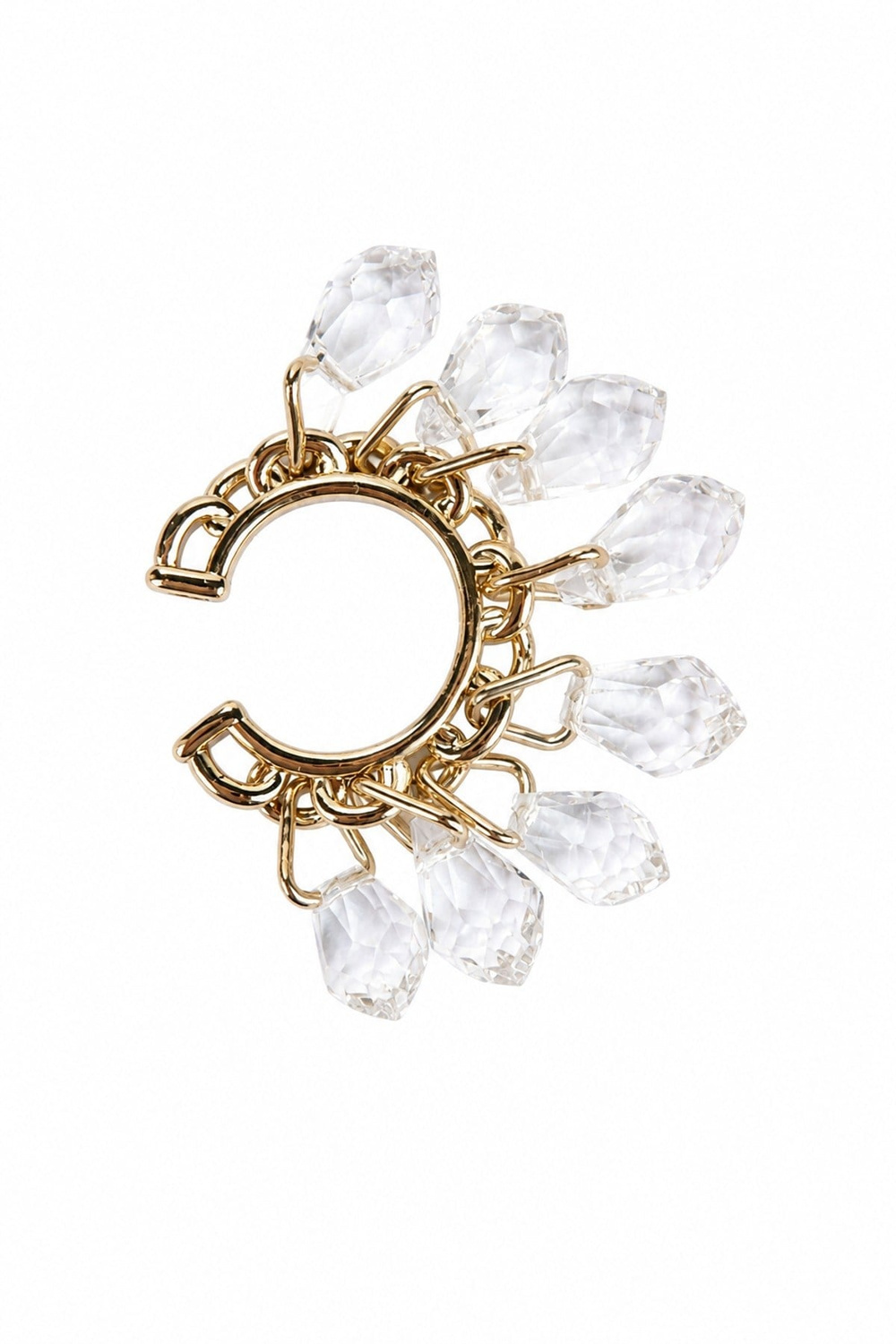 Taş Sallantılı Gold Earcuff