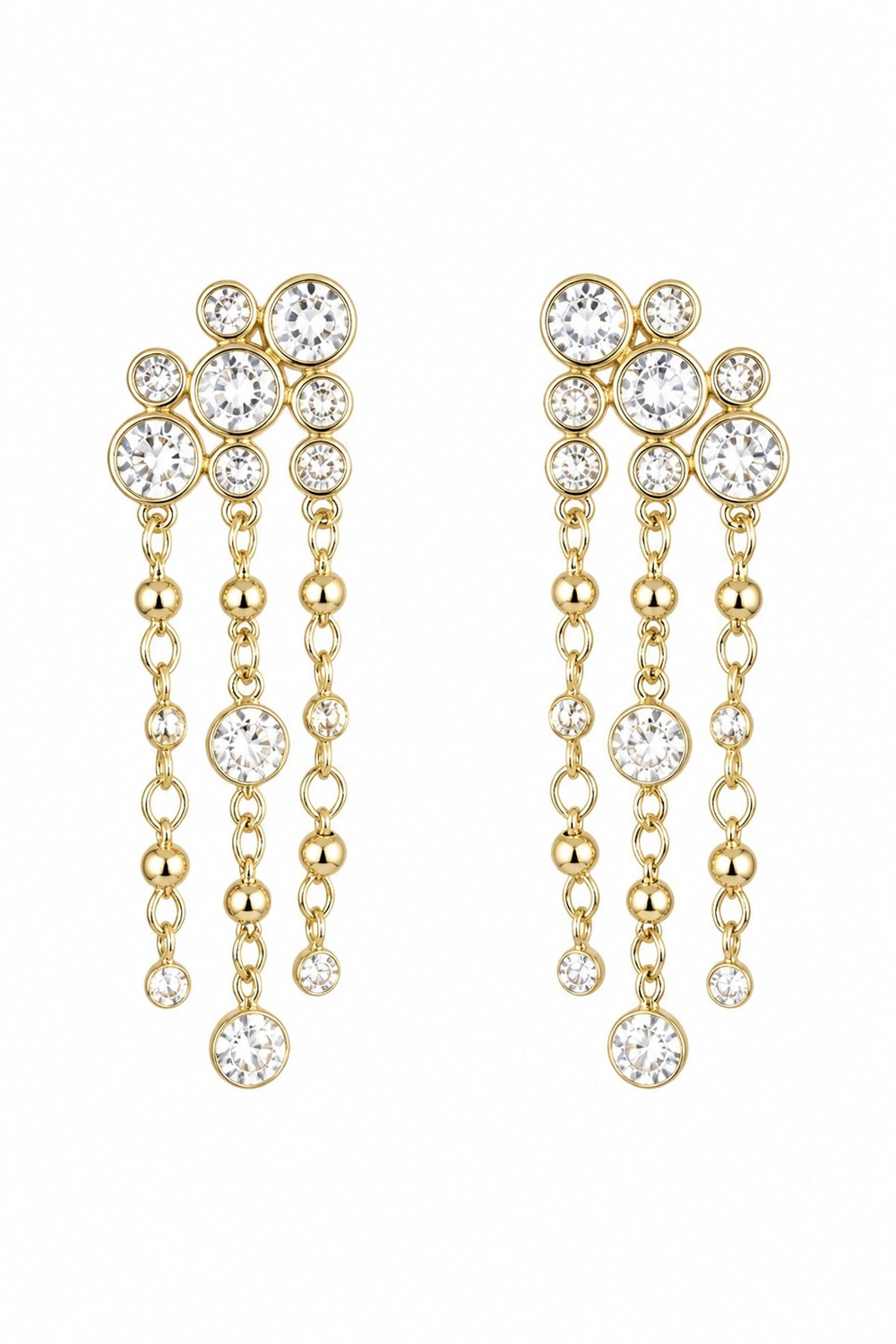 Taş Sallantılı Gold Küpe