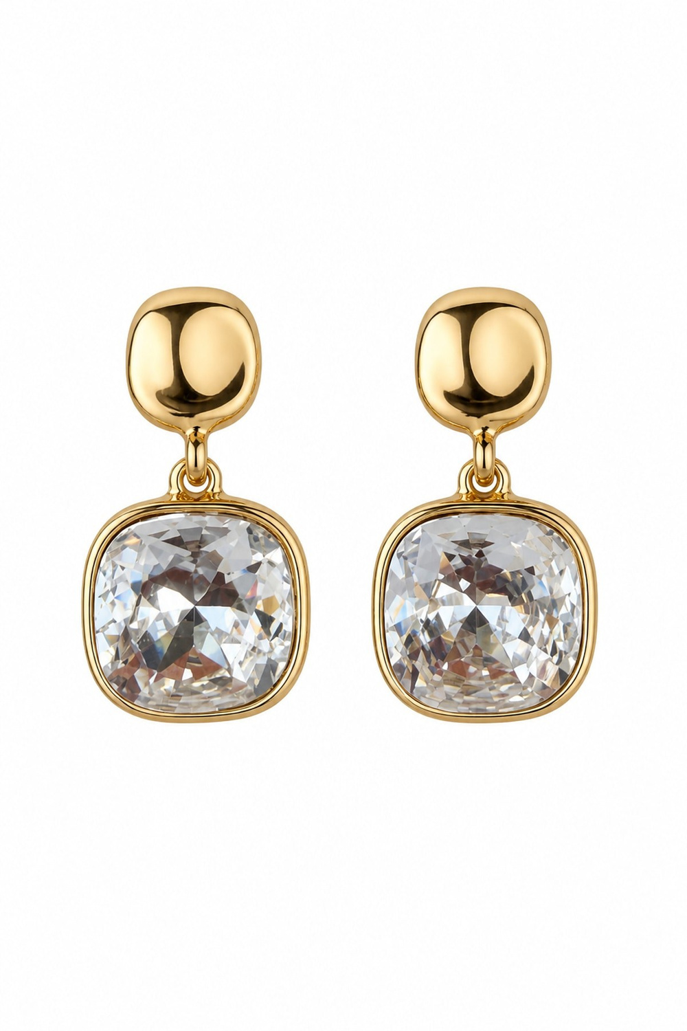 Taşlı Gold Küpe