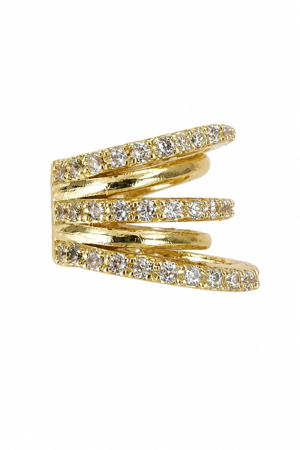 Taşlı Gold Zarif Earcuff