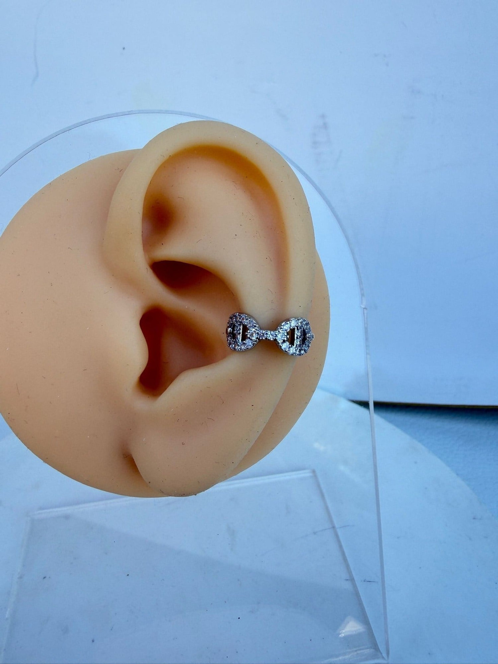Taşlı Silver Şık Earcuff