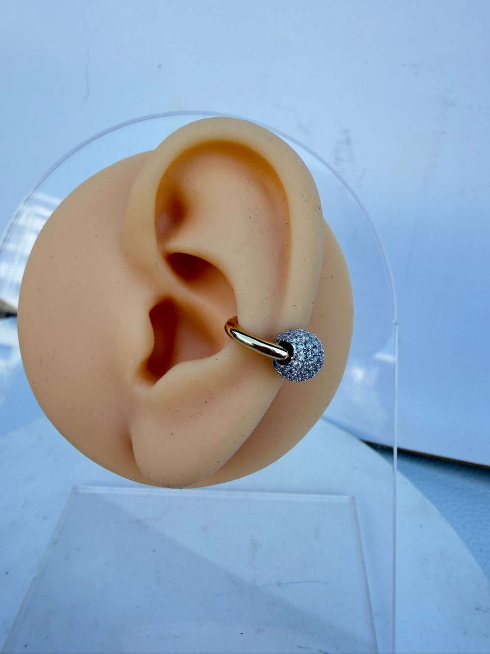 Taşlı Top Gold Earcuff