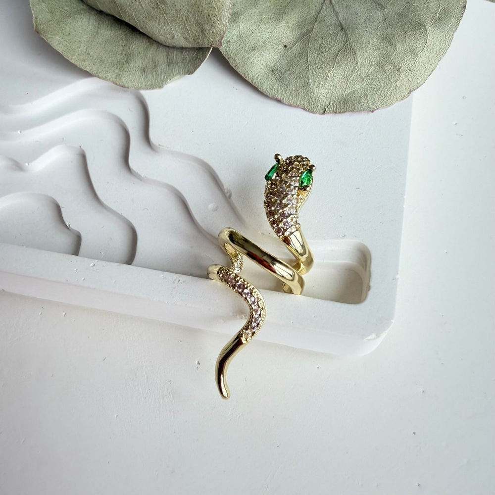 Taşlı Yılanlı Zarif Earcuff
