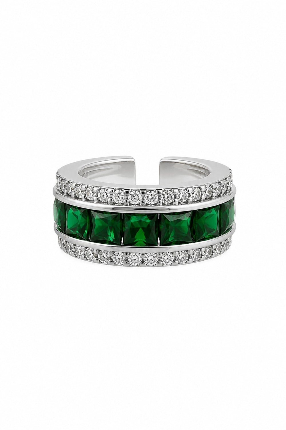 Yeşil Taşlı Silver Earcuff