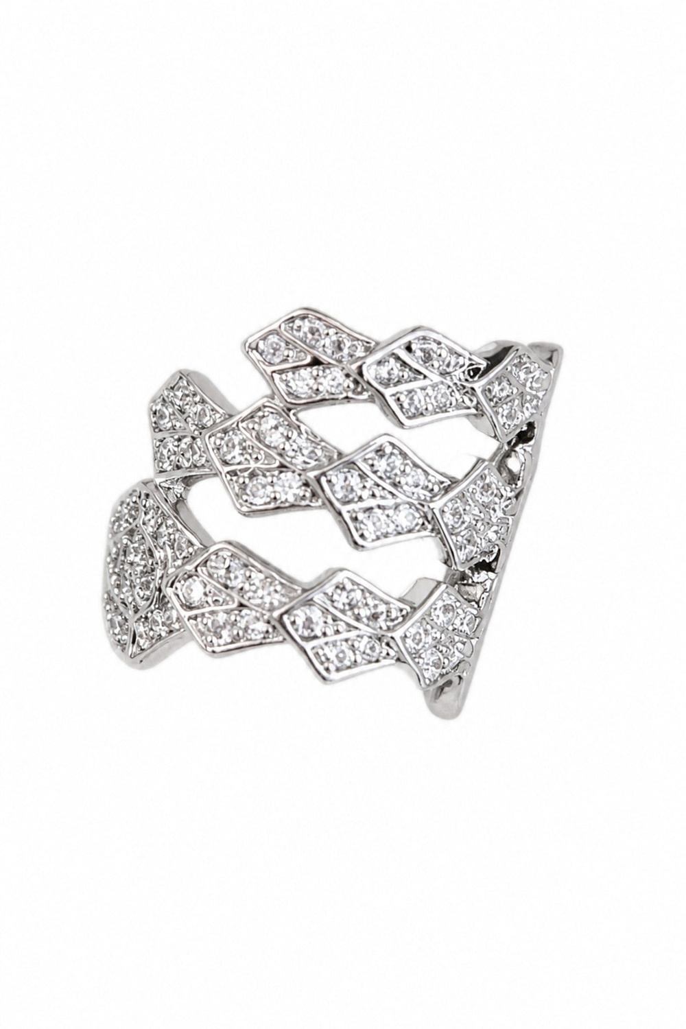 Yılan Üç Sıra Taşlı Silver Earcuff