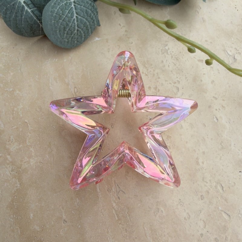 Yıldız Mandal Toka (Hologramlı Pembe)