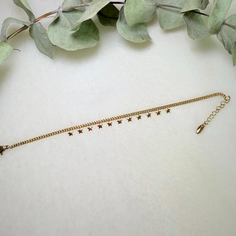 Yıldızlı İnce Bileklik (17+5 cm)